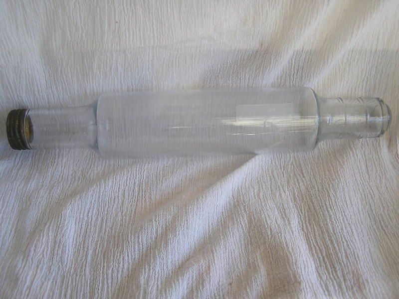 Vintage 1920 1930 Glass Rolling Pin Screw Cap Pie Dough  