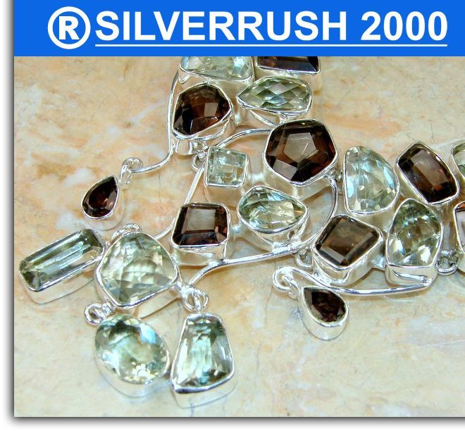 HUGE SMOKY TOPAZ.925 SILVER NECKLACE,SILVERRUSH2000;183  