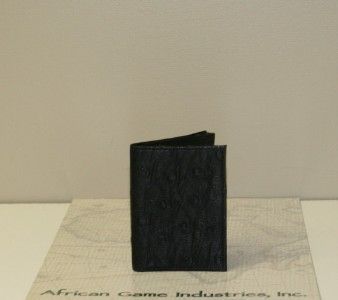 Genuine OSTRICH Leather Card Holder / Case   Black NEW  