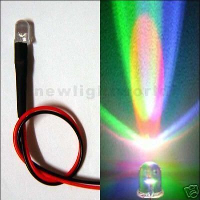 10PCS 12V DC 5mm LED Wired Fast Flashing MultiColor RGB  