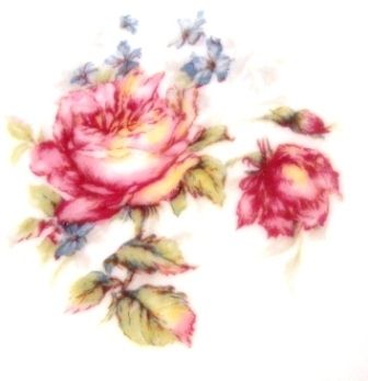   FRANCE #72 SALAD PLATE PINK ROSES W/ YELLOW & BLUE & GOLD  