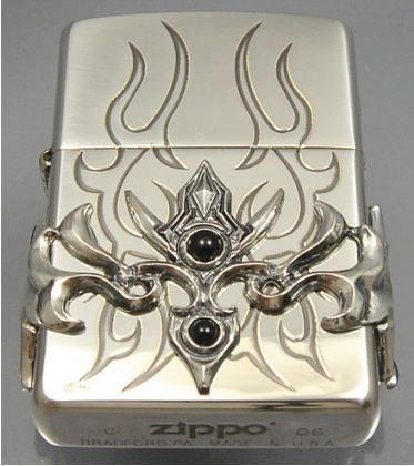 JAPAN 4 SIDES METAL COVER GRAND STONE ONYX ZIPPO  