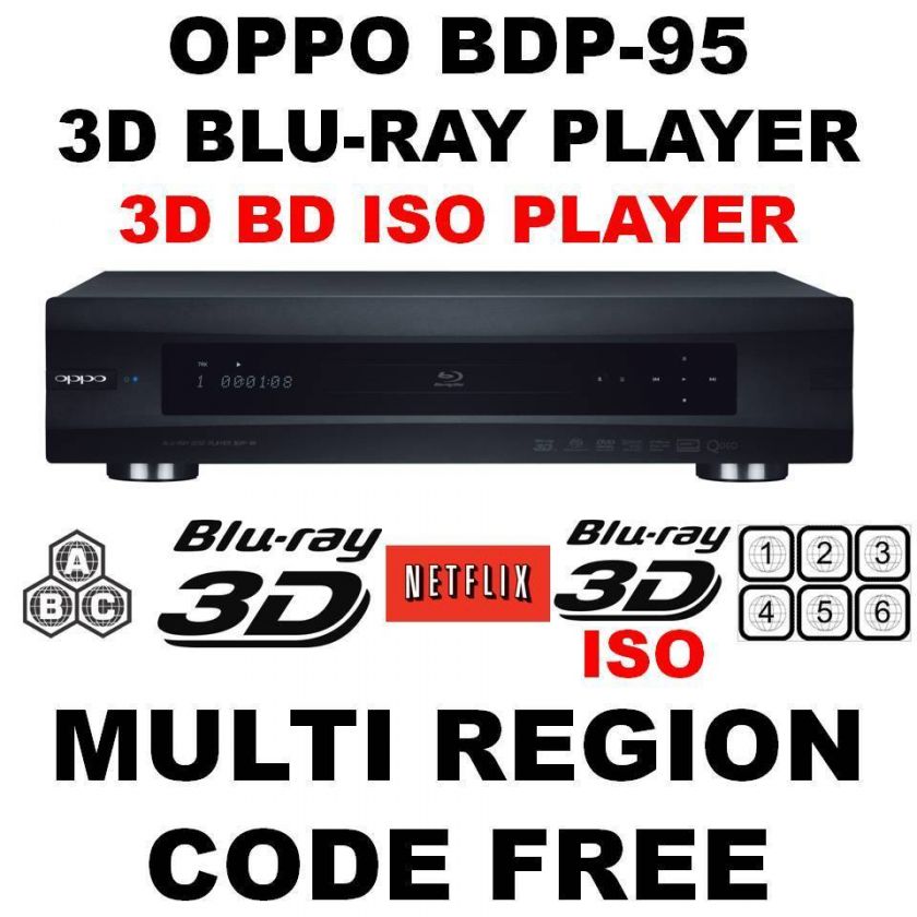 NEW OPPO BDP 95 3D ** REGION FREE ** BLU RAY DVD PLAYER 837654904657 