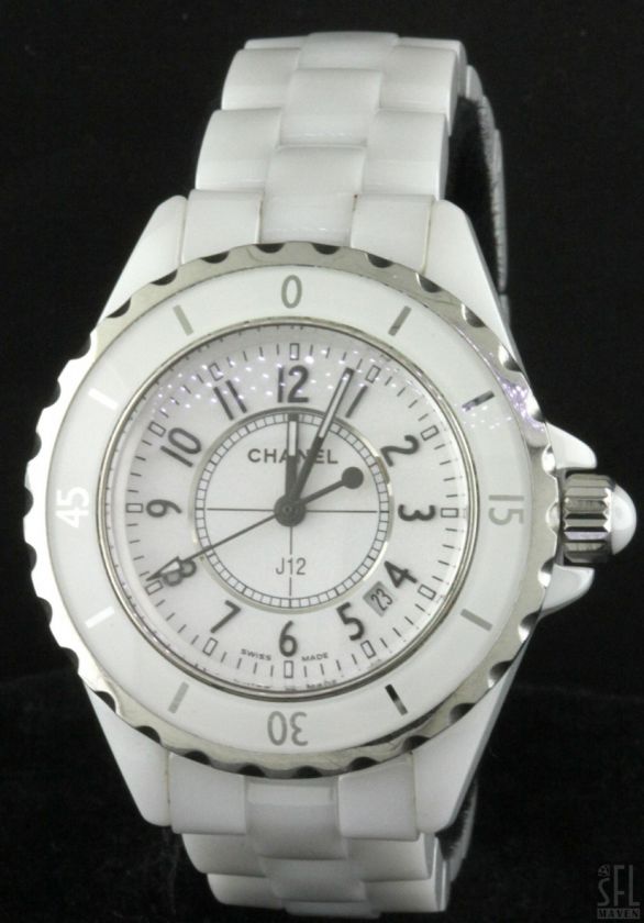 CHANEL J12 WHITE CERAMIC FANCY HIGH FASHION LADIES WATCH  