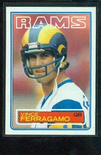 1983 TOPPS BLANK BACK VINCE FERRAGAMO RAMS NM/MT 7911  