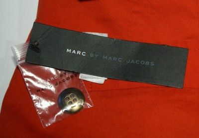   MARC BY MARC JACOBS ~ Rare ~ Designer Red Shorts Gold Buttons ~ SZ 2/S