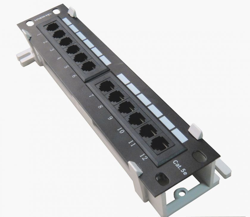 10 inch Network 12 Port Cat5e Patch Panel Both Wall Mounting & Rack 