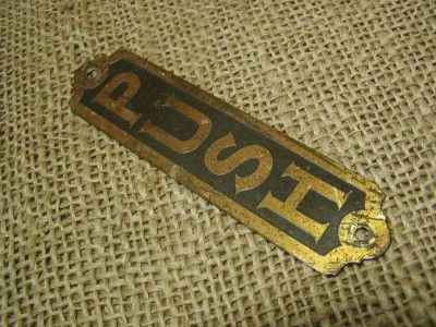 Vintage Brass Push Sign  Old Antique Signs RARE  