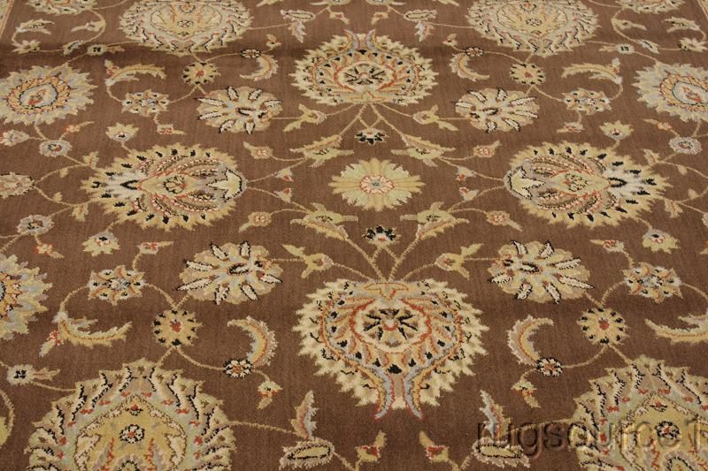 DARK BROWN 8X11 TABRIZ PERSIAN ORIENTAL AREA RUG CARPET NEW  