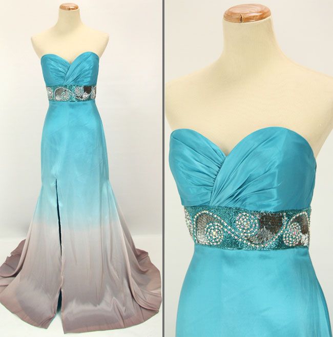 TONY BOWLS Turquoise $500 Prom Cruise Ball Gown   BRAND NEW   Size 2 