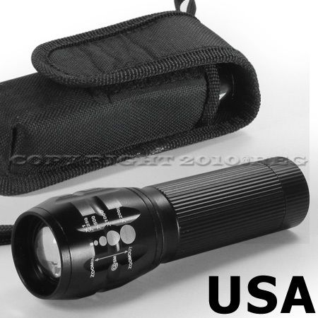 FOCUS ZOOM LENS CREE Q3 FLASHLIGHT TORCH LIGHT LAMP  