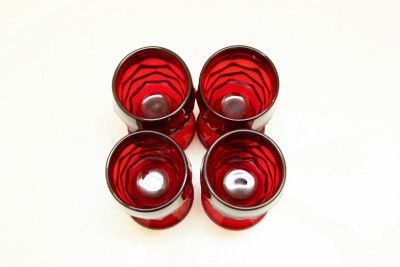 Ruby Red, Viking Glass, Georgian Wine Goblets Glasses  