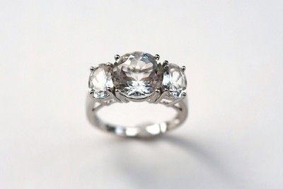 New Sterling Silver .925 White Topaz 6.5 cttw Ring Sz 9  