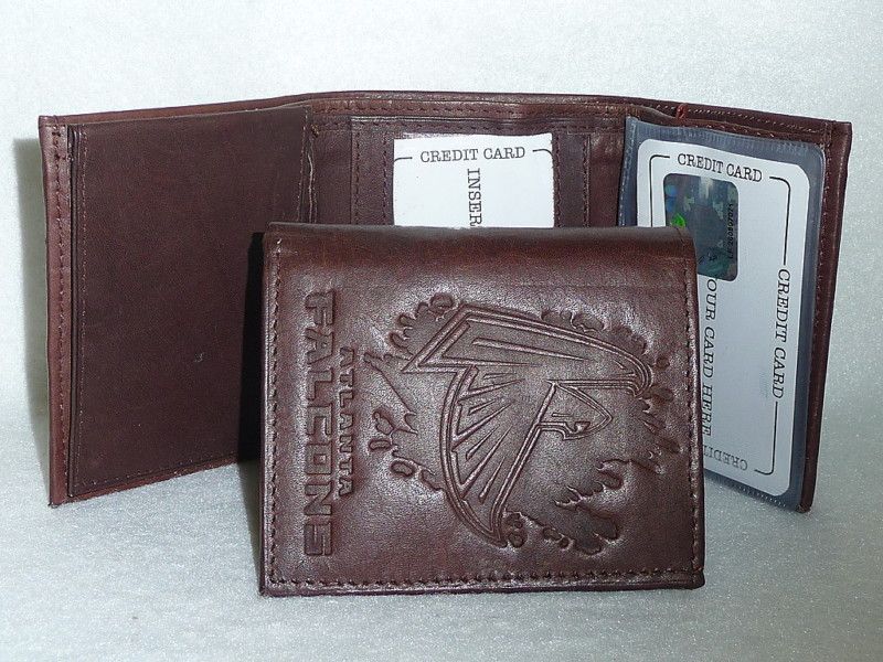 WASHINGTON REDSKINS Leather TriFold Wallet NEW dkbr z ins  