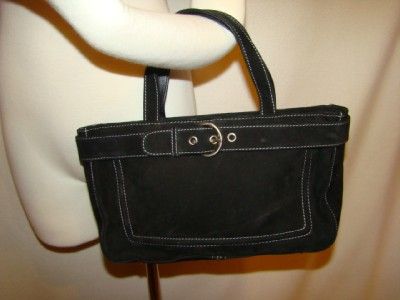 Kurt Geiger Small Black Suede Tote Handbag Purses