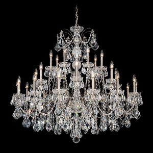 Schonbek 1718 40 Century Large Foyer Chandelier in Silver  