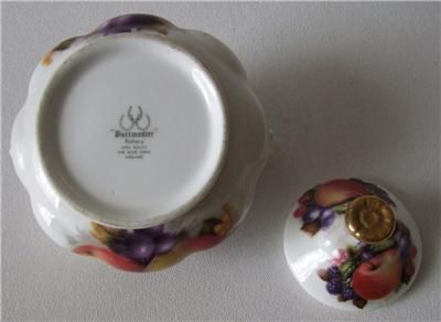 PORTMASTER BONE CHINA FRUITS SUGAR BOWL SIGNED D HAGUE  