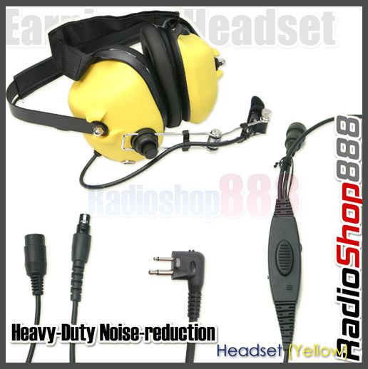 RACING HEADSET HEADPHONE FOR MOTOROLA 2 WAY RADIOS YELLOW COLOR  