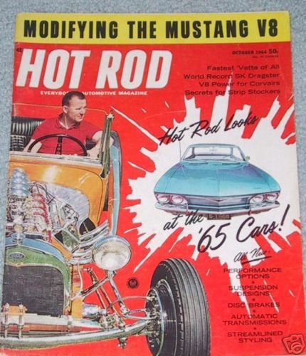 HOT ROD 1964 OCT   V8 CORVAIR, ED PINK, MUSTANG V8  