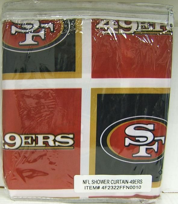 San Francisco 49ers 72x72 Fabric Bathroom Shower Curtain   