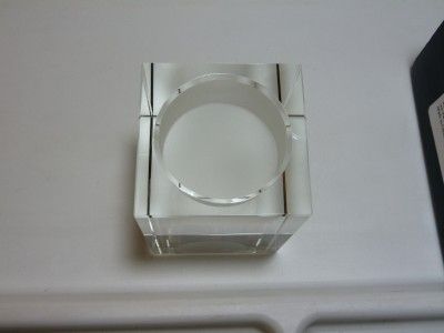 Brand New Oleg Cassini Large Rectangle Crystal Votive Candle Holder 