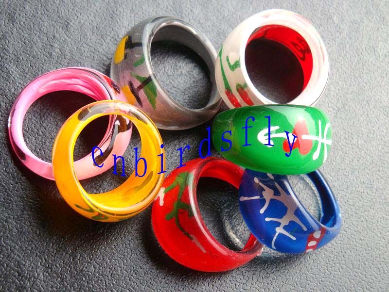   bulk mixed 100pcs charm Round lucite resin candy Children Rings  