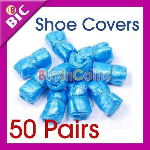 50 Pairs Disposable Plastic Shoe Covers Carpet 100 PCS  