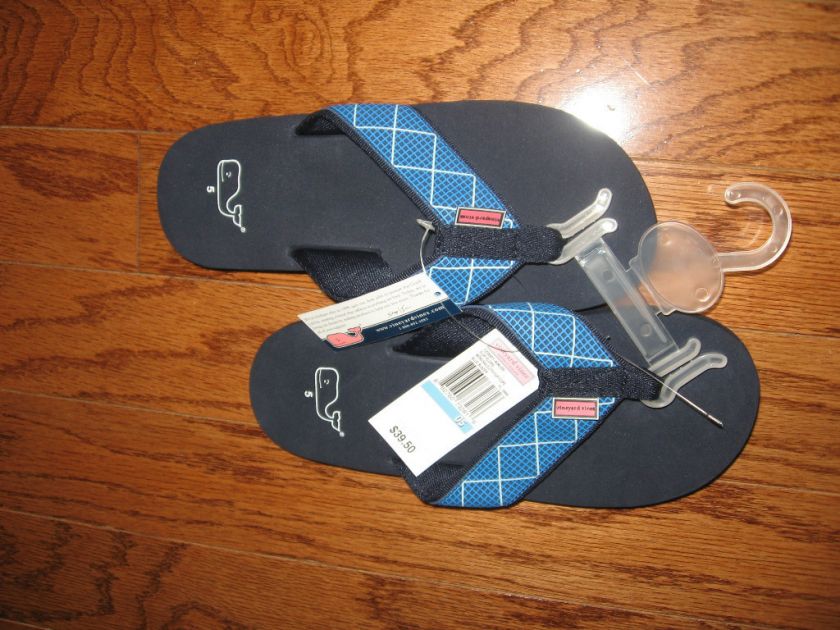 NEW TAGS MENS VINEYARD VINES SAIL FLIP FLOPS SZ 7 BLU  