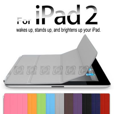 iPad 2 Smart Cover Slim Magnetic PU Leather Case Wake/ Sleep Stand 