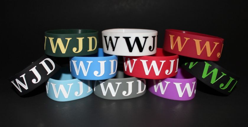 WWJD SILICONE BRACELET Wristband WHAT WOULD JESUS DO  