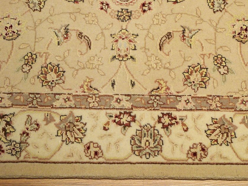   Beautiful Fine Handmade Kirk Wool and Silk Saino Isfahan Runner Rug