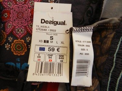 nwt women s desigual multi color neck line string niebla top tunic 