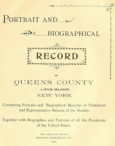 1896 Genealogy Bios of Queens County LI New York NY  
