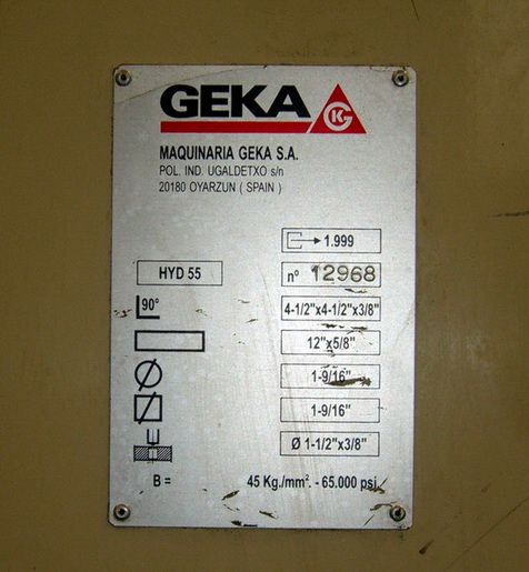 55 Ton GEKA Model 55A Hydracrop Hydraulic Ironworker, Click to view 