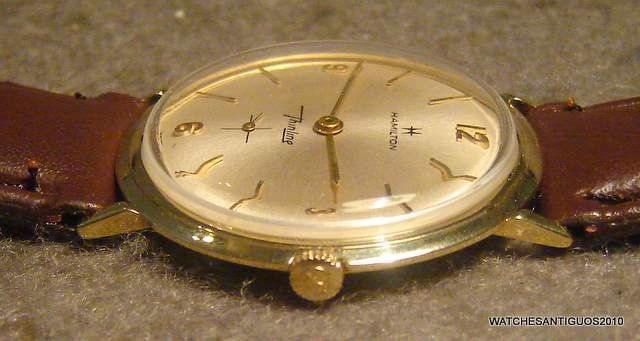 VINTAGE HAMILTON THINLINE WATCH MENS 14K SOLID GOLD ALL ORIGINAL 