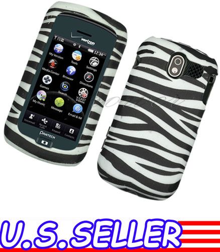 For Pantech Crux/CDM8999 Hard RUBBERIZED Case Zebra New  