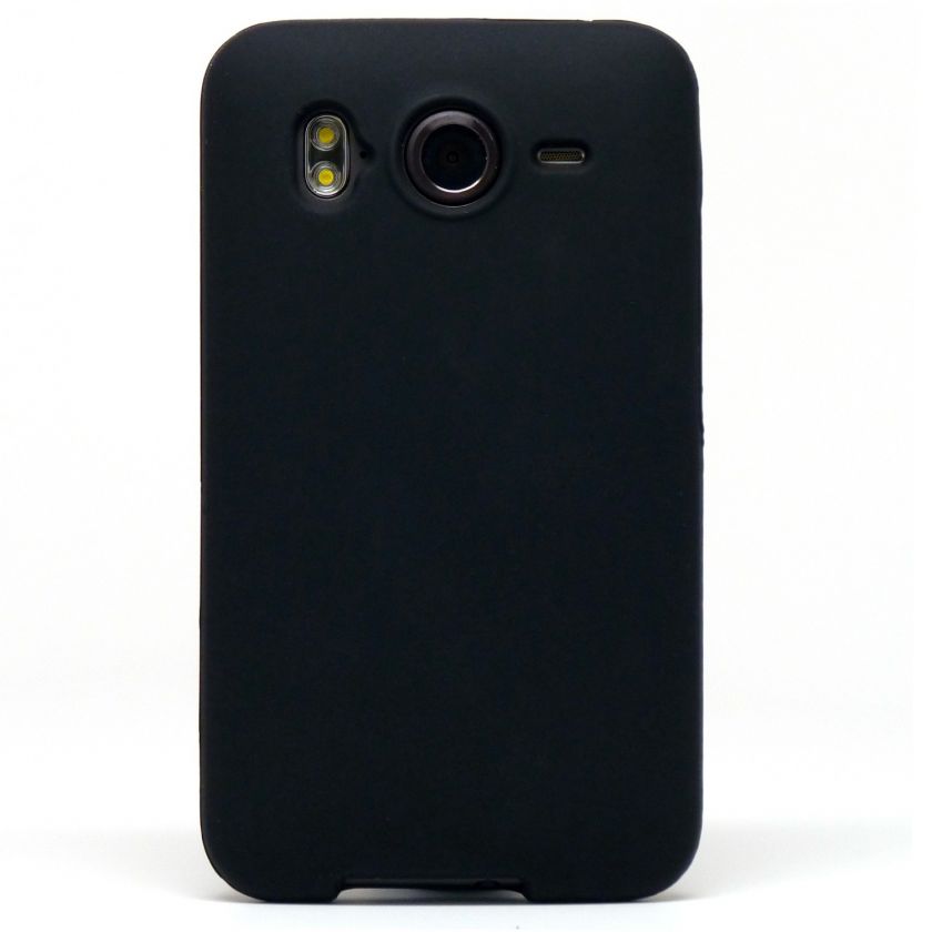 Black Soft Skin Case Gel Rubber Cover HTC Inspire 4G  