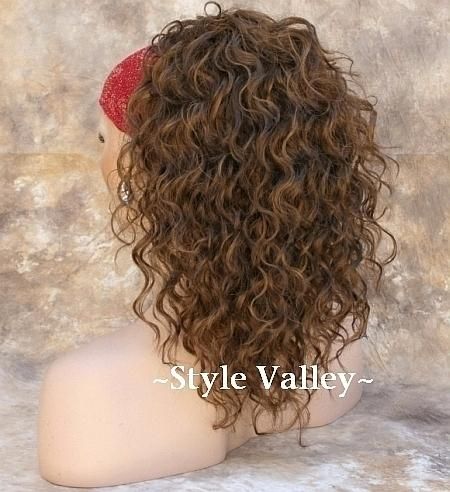 Strawberry Brown Ponytail Extension Spiral Wavy Hair piece Drawstring 