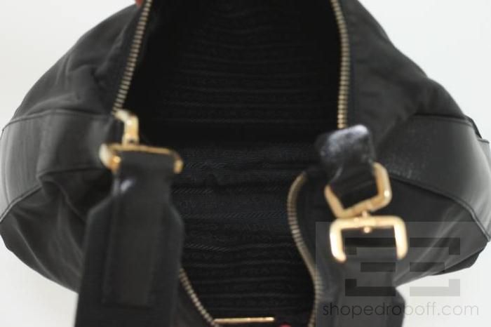 Prada Black Tessuto Nylon & Leather Trim Handbag  