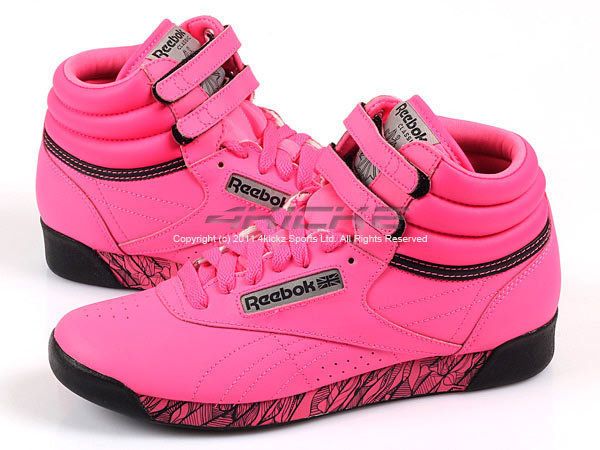 Reebok F/S HI Beat Neon Pink/Black/Silver Classic Women  