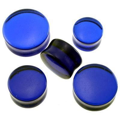 Pair GIANT 5/8 Blue Quartz Stone Saddle Plugs Ear  