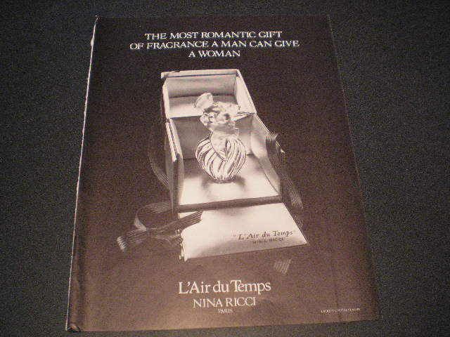 1980 LAir du Temps Nina Ricci Perfume RARE Ad  