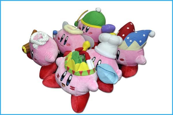 New super mario （Kirby） Plush Figure Toy Set   7(6 pcs)  