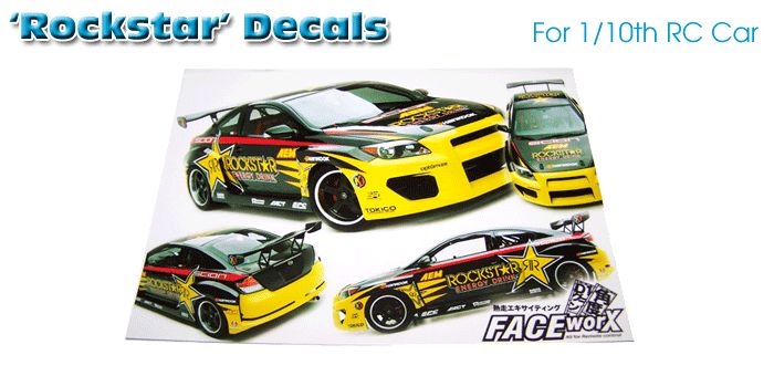   Drift Car these decals can be used on other 1/10th scale RC Cars