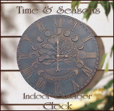 INDOOR OUTDOOR TIME & SEASONS BATTERY CLOCK HOUSE GIFT  