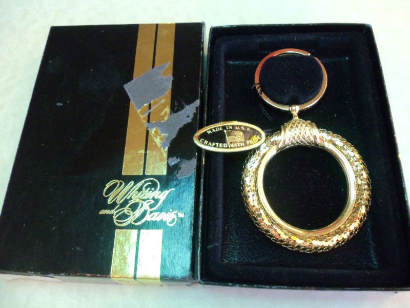 Vintage Goldtone Whiting & Davis Keychain NIB  