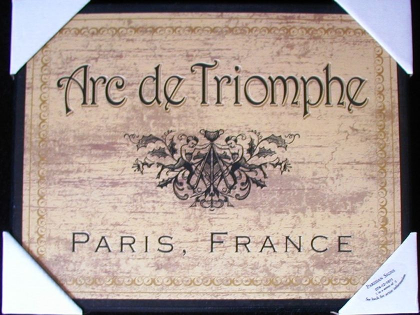 Paris, France Arc de Triomphe Wall Art Sign  