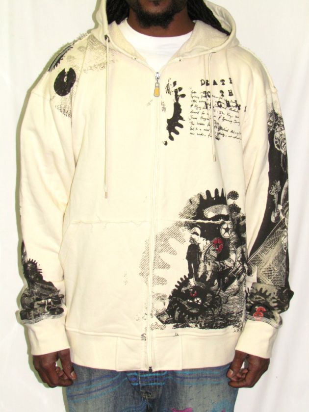 ARTFUL DODGER New $128 Cream Toast Gutted Hoodie Size XL  