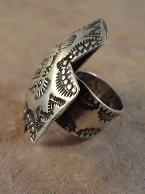 Big Beautiful Old Style Sterling Santa Fe Cross Ring