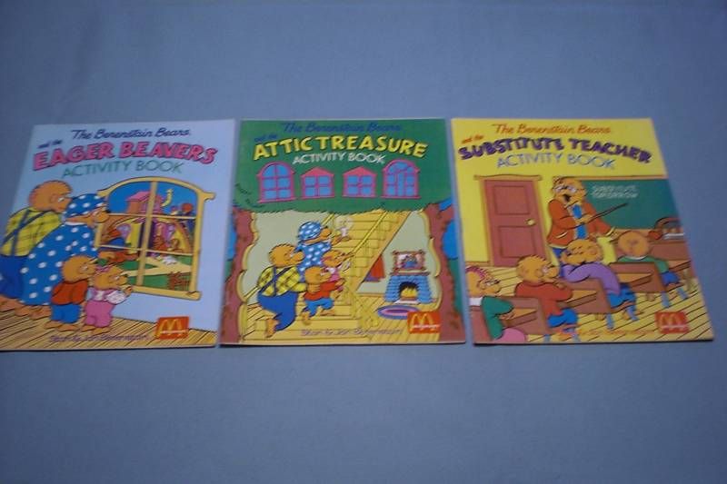 McDonalds 1990 Berenstain Bears Activity Books 3 diff.  